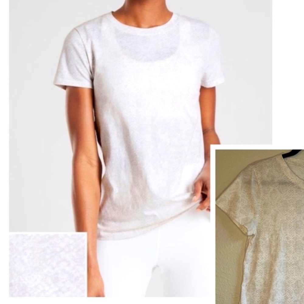 ATHLETA Organic Daily Snake Print Tee. Size M